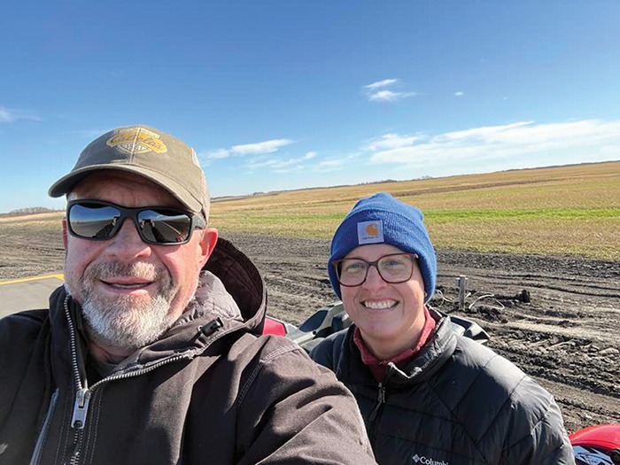 Dr. Schalk Van der Merwe and Henriette Van der Merwe installing the lights.<br />
